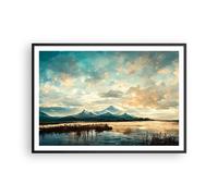Poster 100x70cm Paesaggio Montagne Visualizzazione Stampe Quadri Moderni