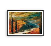 Poster da Parete Cornice Nera 100x70cm Paesaggio Toscana Viaggi Decorativi Stampa da Parete Decorazione Murale Wall Art Quadri Moderni Soggiorno Camera da Letto Cucina Immagini - P2BAA100x70-5411