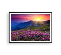 Poster 100x70cm Prato montagne paesaggio Stampe Immagini Quadri Moderni Murale