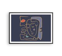 Poster 100x70cm Ritratto Viso Pezzo Stampe Immagini Quadri Moderni Murale