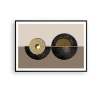 Poster da Parete Cornice Nera 100x70cm Ruote Astrazione Art Deco Decorativi Stampa da Parete Decorazione Murale Wall Art Quadri Moderni Soggiorno Camera da Letto Cucina Immagini - P2BAA100x70-5646