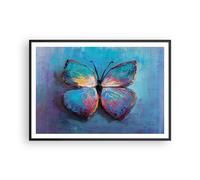 Poster 100x70cm Scritto a mano farfalla blu Stampe Immagini Quadri Moderni