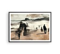 Poster 100x70cm Spiaggia Persone Pezzo Stampe Immagini Quadri Moderni Murale