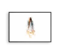 Poster 100x70cm Un Razzo Spaziale Cosmo Minimalismo Stampe Quadri Moderni