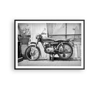 Poster 100x70cm Vecchio Moto In Bianco E Nero Stampe Immagini Quadri Moderni