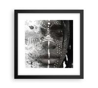 Poster 30x30cm Africano Autoctono Volto Stampe Immagini Quadri Moderni Murale