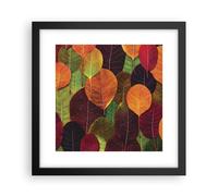 Poster 30x30cm Autunno Foglie Grafica Stampe Immagini Quadri Moderni Murale