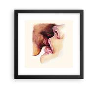 Poster 30x30cm Bacio bocca coppia Stampe Immagini Quadri Moderni Murale