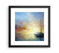 Poster 30x30cm Barca a vela Ovest Il Sole Stampe Immagini Quadri Moderni Murale