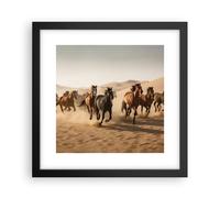 Poster 30x30cm Cavalli Deserto Dune Stampe Immagini Quadri Moderni Murale