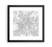 Poster 30x30cm Città mappa Berlino Stampe Immagini Quadri Moderni Murale