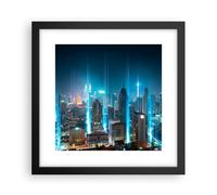 Poster 30x30cm città notte strada Stampe Immagini Quadri Moderni Murale