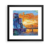 Poster 30x30cm Città Ponte Impasto Stampe Immagini Quadri Moderni Murale