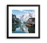 Poster 30x30cm Cottage Sopra Il Lago Stampe Immagini Quadri Moderni Murale