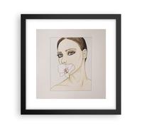 Poster 30x30cm Donna Silenzio Fiore Stampe Immagini Quadri Moderni Murale