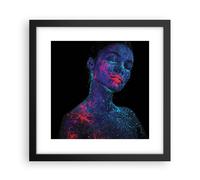 Poster 30x30cm Donna Ultravioletti Glitter Stampe Immagini Quadri Moderni Murale
