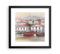 Poster 30x30cm Immagine barca a vela porto Stampe Immagini Quadri Moderni Murale