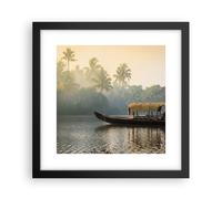 Poster 30x30cm India barca fiume Stampe Immagini Quadri Moderni Murale