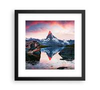 Poster 30x30cm montagne roccia acqua Stampe Immagini Quadri Moderni Murale
