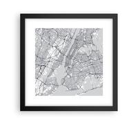 Poster 30x30cm New York mappa Stampe Immagini Quadri Moderni Murale