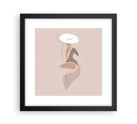 Poster 30x30cm Pastello donna cappello Stampe Immagini Quadri Moderni Murale
