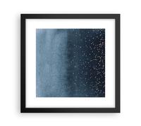 Poster 30x30cm Sfondo blu dorato Stampe Immagini Quadri Moderni Murale