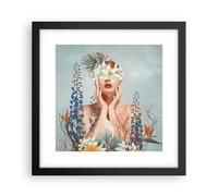 Poster 30x30cm Surreale Donna Fiori Stampe Immagini Quadri Moderni Murale
