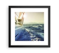 Poster 30x30cm Yacht Barca a Vela Sole Stampe Immagini Quadri Moderni Murale