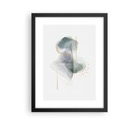 Poster da Parete Acquarello Macchie Oro Cornice Nera 30x40cm Decorativi Stampa da Parete Quadri Moderni Soggiorno Camera da Letto Cucina Decorazione Murale Wall Art Grafica Immagini - P2BPA30x40-4830