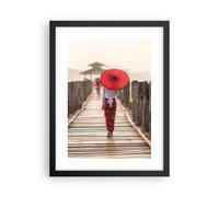 Poster 30x40cm Birmania ombrellone ponte Stampe Immagini Quadri Moderni Murale