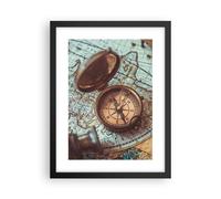Poster 30x40cm Bussola Vintage Mappa Stampe Immagini Quadri Moderni Murale
