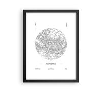Poster 30x40cm Carta Geografica Firenze Italia Stampe Immagini Quadri Murale
