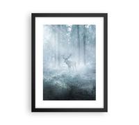 Poster 30x40cm Cervi foresta alba Stampe Immagini Quadri Moderni Murale