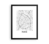 Poster 30x40cm Città mappa Parigi Stampe Immagini Quadri Moderni Murale