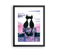 Poster 30x40cm Gatti Tetto Amore animale Stampe Immagini Quadri Moderni Murale