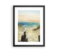 Poster 30x40cm Impressionismo Gabbiani Costa Stampe Immagini Quadri Murale