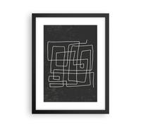 Poster 30x40cm In bianco e nero labirinto linea Stampe Immagini Quadri Murale