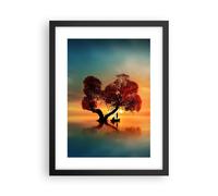 Poster 30x40cm lago natura notte Stampe Immagini Quadri Moderni Murale