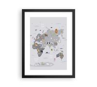 Poster 30x40cm Mappa il mondo i continenti Stampe Immagini Quadri Moderni Murale