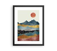 Poster 30x40cm Oriente il sole le montagne Stampe Immagini Quadri Moderni Murale