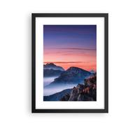Poster 30x40cm Ovest Il Sole Le Montagne Stampe Immagini Quadri Moderni Murale