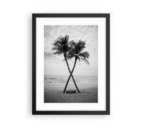 Poster 30x40cm Palme Bianco E Nero Spiaggia Stampe Immagini Quadri Murale
