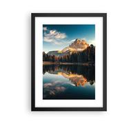 Poster 30x40cm Riflessione Lago Paesaggio Stampe Immagini Quadri Moderni Murale