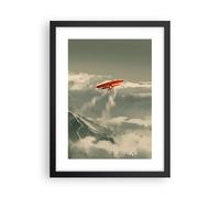 Poster 30x40cm Rosso aereo montagne Stampe Immagini Quadri Moderni Murale