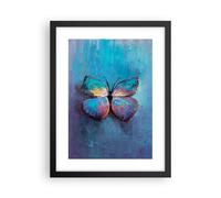 Poster 30x40cm Scritto a mano farfalla blu Stampe Immagini Quadri Moderni Murale