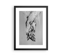 Poster 30x40cm Scritto a mano mani bianco e nero Stampe Immagini Quadri Murale