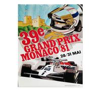 Poster 39° Gran Premio di Monaco - Retro Formula Uno Racing...