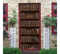 Poster 3D Per Porta Adesivo Per Porta Autoadesivo Carta Da Parati Adesivo Murale Art Wall Sticker Foto Libreria Libreria Retrò 80 X 200 Cm Per La Decorazione Della Porta Rimovibile In Pvc Per Soggior