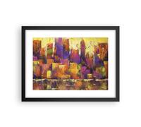 Poster 40x30cm Astrazione Città Grattacieli Stampe Immagini Quadri Moderni