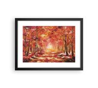 Poster 40x30cm Autunno Foresta Rosso Stampe Immagini Quadri Moderni Murale